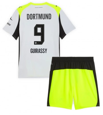 Borussia Dortmund Serhou Guirassy #9 Udebanetrøje Børn 2025-26 Kortærmet (+ Korte bukser)
